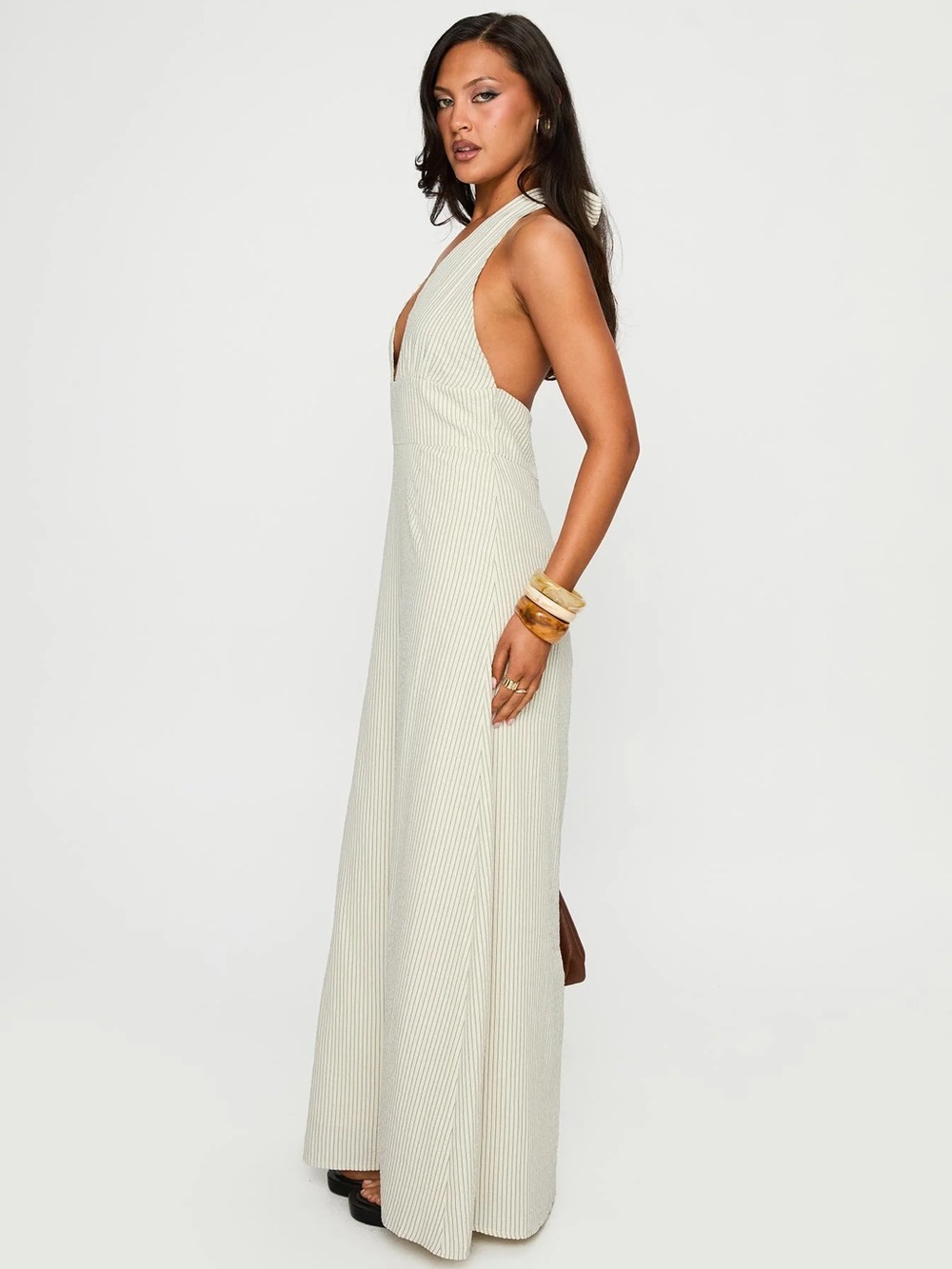 Princess Polly Caralyn Halter Maxi Dress Multi Stripe - 0 - Picture 2 of 7